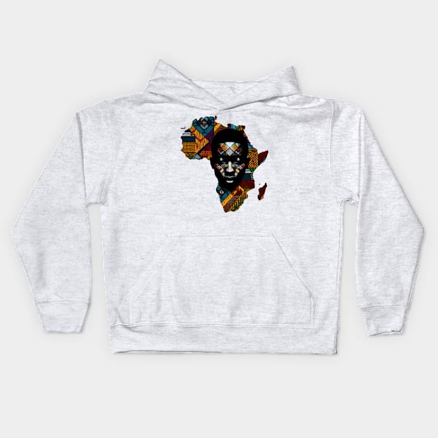 African Map Face Kids Hoodie by Graceful Designs